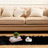 Tatuo 60 x 18 Inch Black Faux Fur Fabric Halloween Fluffy Fuzzy Craft Fake Fur Cuts Shaggy Synthetic Plush Patch Sewing DIY Winter Christmas Costume Gnome Beard Miniature Dolls Rugs Mats Gift