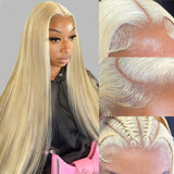 BZN 613 13x6 Lace Front Wig Human Hair 28 Inch 200 Density 613 Lace Front Wig Human Hair Blonde Wig Human Hair Straight Lace Frontal Wig Human Hair Pre Plucked With Baby Hair