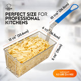 Cuisine Ready Deep Fryer Basket | 4-Pack | Commercial Fry Basket with Handle | 13.25" x 6.5" x 5.9" | Heavy Duty Restaurant Quality
