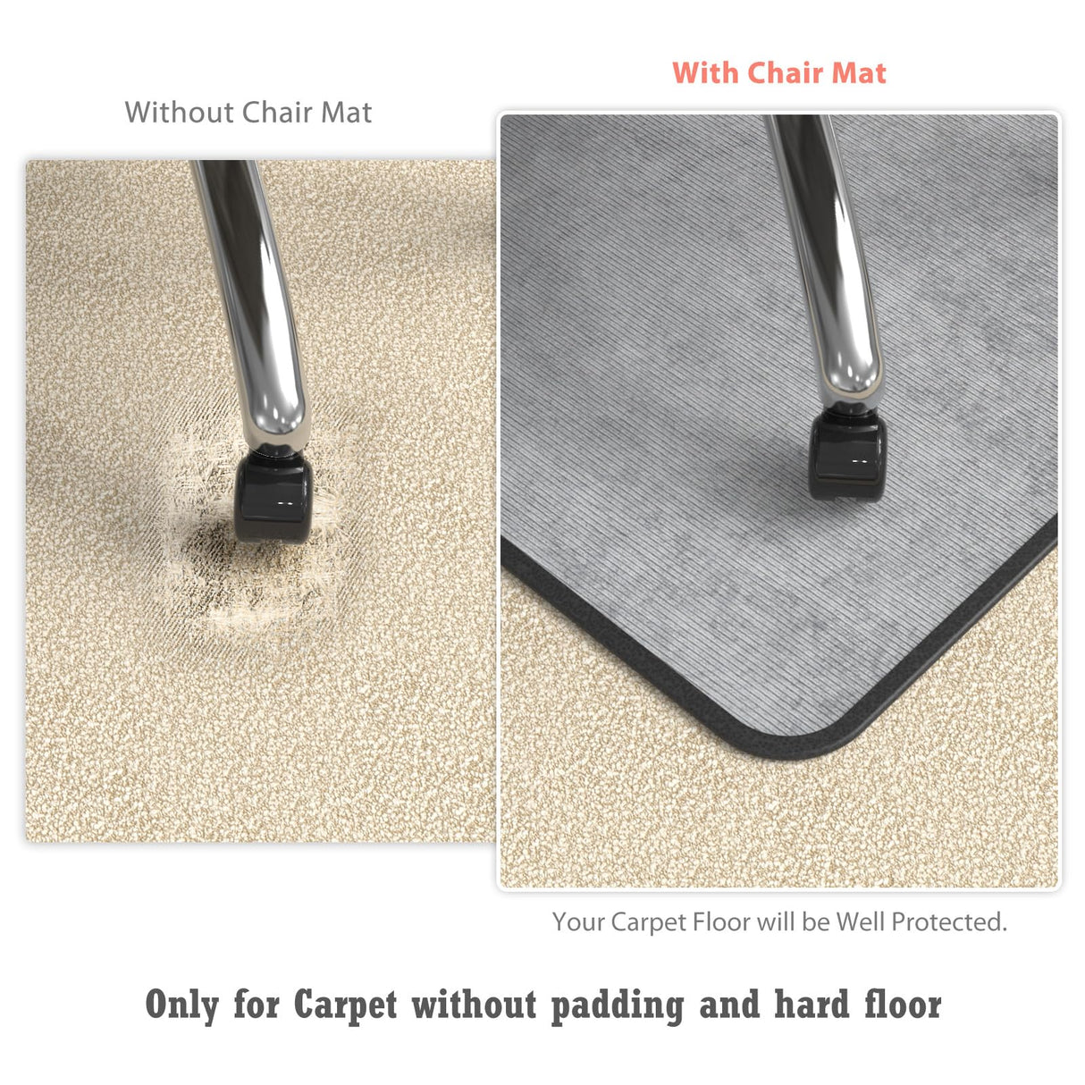 Heavy Duty Office Chair Mat for Carpet and Hardwood Floor Bohemian Desk Chair Mat Rug 36'' x 48'' Jacquard Woven Surface Floor mats for Office Home