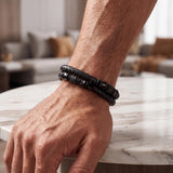 Quijuzo To My Dad Braided Leather Bracelet, Meaningful Gift for Dad from Daughter Son, Mens Double Layer Genuine Leather Wristband Fathers Day, Unique Gifts for Men with Luxury Gift Box & Sentimental Message Card, Ready to Gift