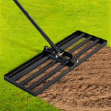 Saker Lawn Leveling Rake 30x10 Inch, Lawn Leveler Tool with 73-Inch Stainless Steel Handle, Heavy Duty Landscape Rake for Yard, Garden, Farm, and Golf Course - Black