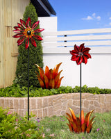 Cyan Oasis Large Metal Agave Plant Decor - 25.5" H Hand Painted Country Garden Sculpture, Home & Outdoor Metal Agave Yard Art Decor, Patio Lawn Ornament Ideal Gift for Family & Friends