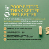 Healthy Gut HoloZyme Max Strength Digestive Enzymes | Prevents Bloating, Gas, & Indigestion w/Protease, Amylase, Lipase, Lactase, and More | 90 Servings