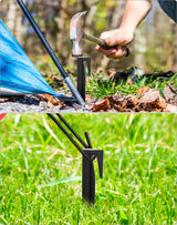 QWORK Plastic Boundary Wire Stakes, 200 Pcs, 3.35in, Black, Bayonet Tip, Garden Edging, Lawn Nails, Wire Pegs, Landscape Anchoring Spikes, Pet Fence, Mower Compatible