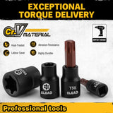 31-Piece Torx Bit Socket Set: 14 Star Bits T8-T70 & 13 E-Torx Sockets E4-E24, Premium CR-V & S2 Alloy Steel, High Torque Laser Marked for Automotive Mechanic