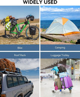 24 Inch Adjustable Carabiner Bungee Cords with 190 Lbs Max Break Strength - Adjust from 17" to 24" - Heavy Duty Flat Carabiner Bungee Straps with Upgraded Hooks for Tents, Cargo, Luggage, etc (4 Pcs)