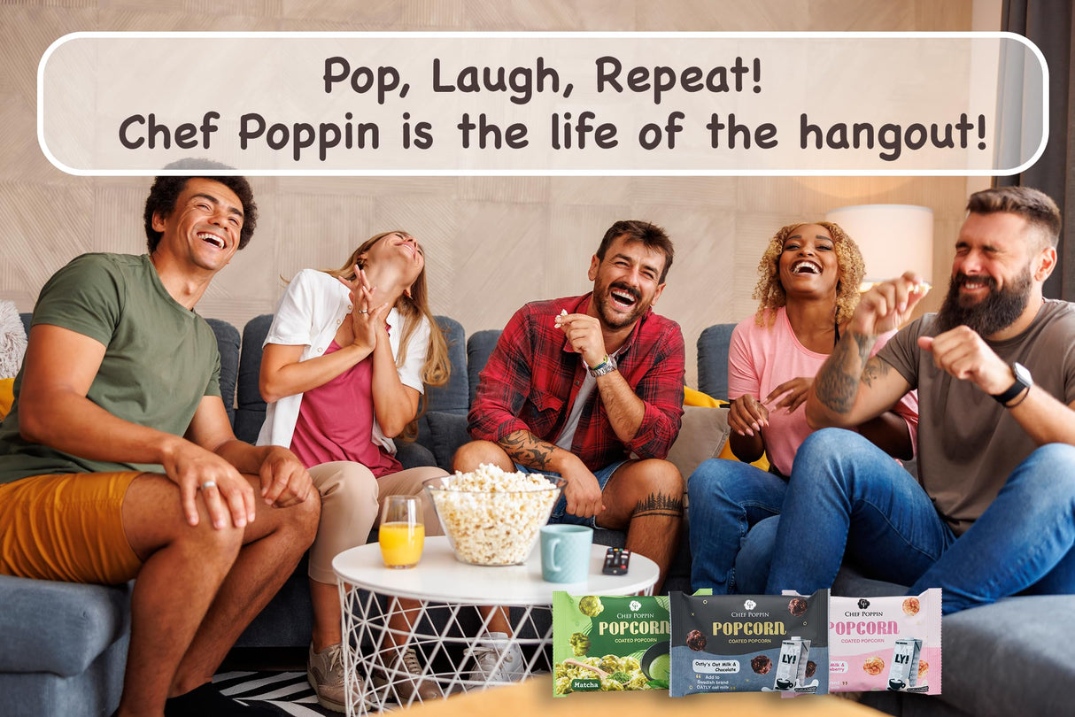 CHEF POPPIN Gourmet Flavored Popcorn, Non-GMO, Oatly's Oat Milk & Chocolate, 20g, 6 Pack, .71 oz each