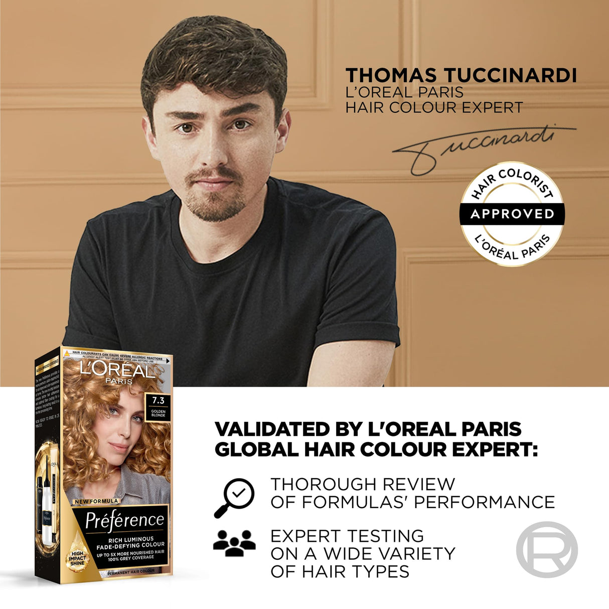 L'Oreal Paris Preference Hair Dye, Long Lasting, Luminous Permanent Hair Colour, 7.3 Florida