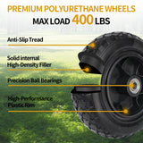 TPXQWL 10" 3.00-4 Flat Free Tire 5/8" Bearing 2.2" Hub for Hand Truck 2PK