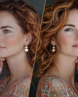 SPUNKYsoul Tribal Boho Dangle Earrings, Handmade Mixed Metal Drop Style (Sienna 2 Pack)