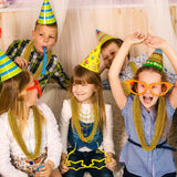 144PCS Mardi Gras Beads, Gold Bead Necklace Christmas Stuff, 33" Mardi Gras Beads Necklace Costume Bulk, Festival Parade Throw Accessories for Christmas Mardi Gras Wedding Birthday Party Supplies