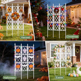 63 Inch White Metal Pipe Garden Trellis Support Fence Frame for Climbing