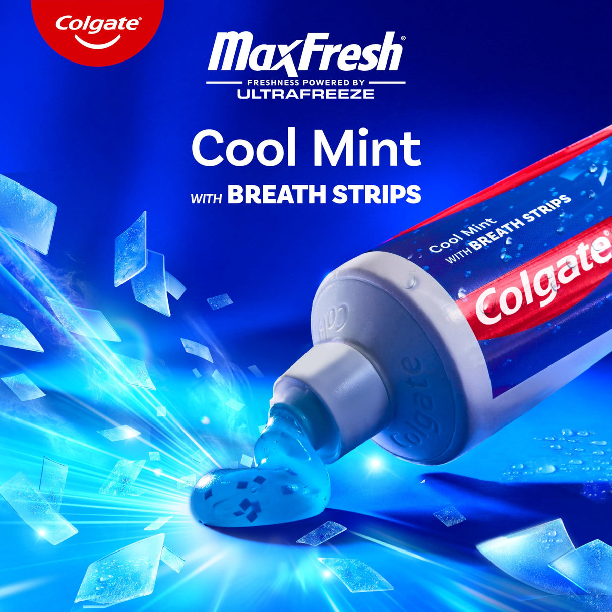 Colgate MaxFresh Cool Mint Toothpaste Pack, Fresh Breath Toothpaste with Fluoride and Hundreds of Mini Breath Strips, Leaves Mouth Feeling Refreshed for Hours, 4 Pack, 6.3 oz