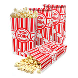 YESMONA 100 Pcs Flat Bottom Popcorn Bags, 2 oz Paper Popcorn Bags for Family Movie Night Baseball Themed Carnival Christmas Birthday Party