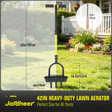 Jardineer Lawn Aerator Coring Tool with Soil Core Tray, Core Aerator with 4" Deep Plugs and Wider Foot Pedal, Manual Grass Plug Aeration Tool for Compacted Soil, Improving Lawn Health