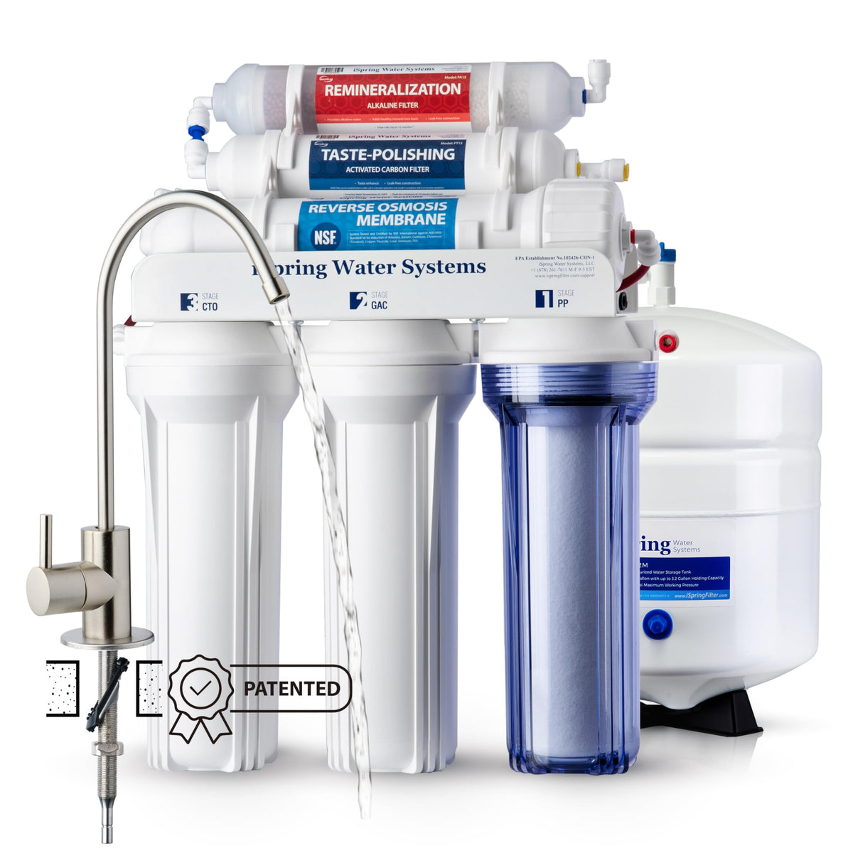 iSpring RCC7AK, NSF Certified, 75 GPD, Alkaline 6-Stage Reverse Osmosi ...