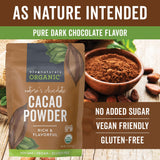 Organic Cacao Powder, Unsweetened, 1 lb (454 g) – Rich Dark Chocolate Flavor, Perfect for Baking, Smoothies & Hot Chocolate – Vegan, Keto, Paleo, Non-GMO & Gluten-Free Cocoa Powder