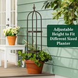 Evergreen 5 ft Garden Trellis for Climbing Plants Vines, Jasmine & Flowers, Rustproof Metal Obelisk Trellises, Outdoor & Indoor Plant Support for Potted Planters (Bronze)