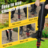 Bulb Planter & Sod Plugger - 34" Long Handle Grass Plugger Tool for Lawn Repair, Heavy Duty Garden Hole Digger with Easy Plug Release for Zoysia Plugs, Bare Spots, Tulip Planting,Turf Transplanting