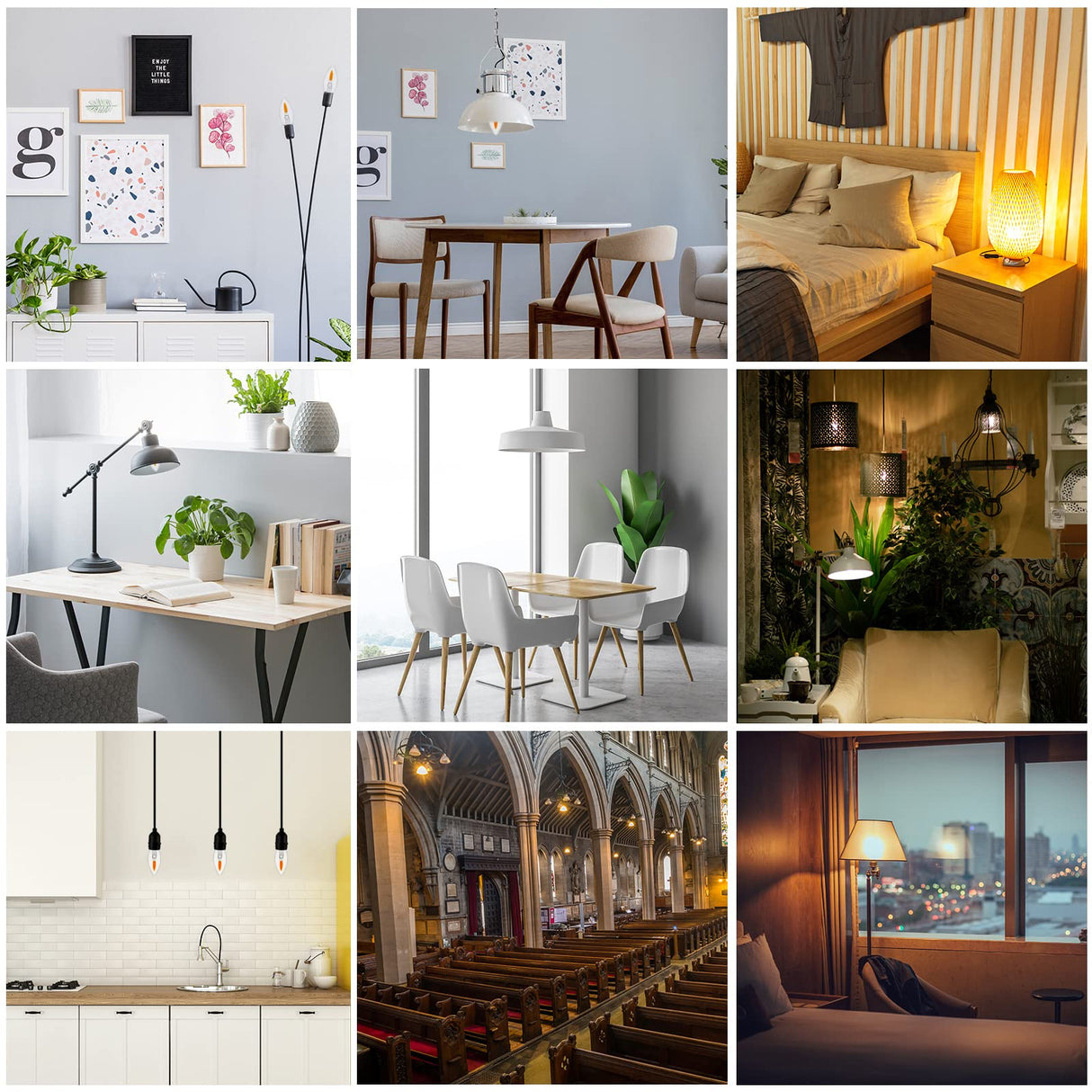 C35E26 Flame Bulbs 6-Pack - Standard Medium Base (E26, Not Candelabra E12), 2 Mode Flickering LED 1800K, Non-Dimmable for Halloween/Christmas Porch & Home Decor