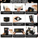 WenmthG Happy Birthday Surprise Gift Box Explosion for Money - DIY Pop Out Folding Bounce Explosion Gift Box with Confetti - Birthday Money Bank - Cash Gift Idea for Women Men Kids (Black Gold)