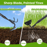 Lilyvane Garden Hoe, 2 in 1 Weeding Hoe and Cultivator Soil Tiller, 66" Long, Heavy Duty Hoe Garden Tool for Weeding, Loosening Soil, Cultivating, Gardening
