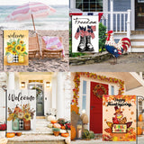 Seasonal Garden Flags Set of 12 Double Sided 12 x 18 Inch Yard Flags, Small Garden Flags for Outside, Fall Winter Halloween Christmas Outdoor Flags, Holiday Flags for All Seasons