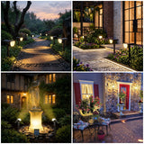 GKGG Solar Lights Outdoor Waterproof IP65, Solar Powered 76 LED 3 Lighting Modes Solar Spot Lights Outdoor for Yard Garden Landscape Pathway (Warm White, 4 Pack)