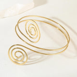 TRWWELL 8PCS Gold Arm Cuff Jewelry for Women Upper Arm Band Cuff Bangle Bracelets Adjustable Minimalist Armband Armlet Set