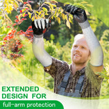 Evridwear Long Gardening Gloves for Women & Men, ANSI A4 Cut Resistant Sleeves with Nitrile Grip Palm, Machine Washable Forearm Protection for Rose Pruning, Cactus Spines & Bramble