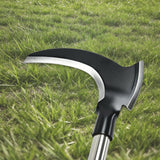 Haipeiyl Harvesting Weeding Sickle, Manual Weeder Tool with Sharp Double Blade Head, Upright Scythe for Weeding Farm Harvesting Clearing Vines Yard Gardening Pruning