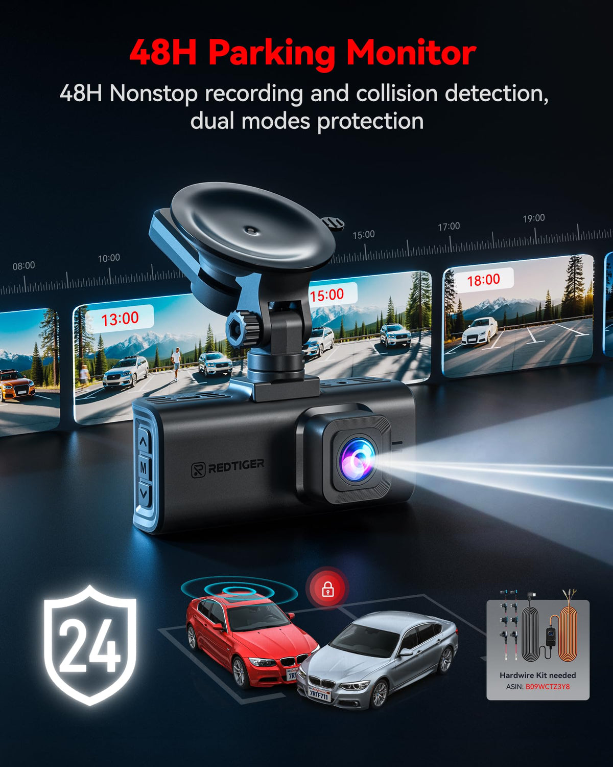 REDTIGER 4K STARVIS 2 Dashcam Front Rear, 5GHz WiFi 20MB/s, Free 128GB Card