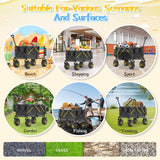 CAtArt Beach Wagon with Big Wheels for Sand, 400LBS Foldable Wagons Carts