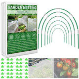 Sunwinx Garden Mesh Netting Kit for Raised Beds, 10x33FT Ultra Fine Mesh Netting&6 Sets 8FT Fiberglass Garden Hoops, Insect Netting Row Cover, Pest Barrier Protection for Vegetable Fruits Flowers