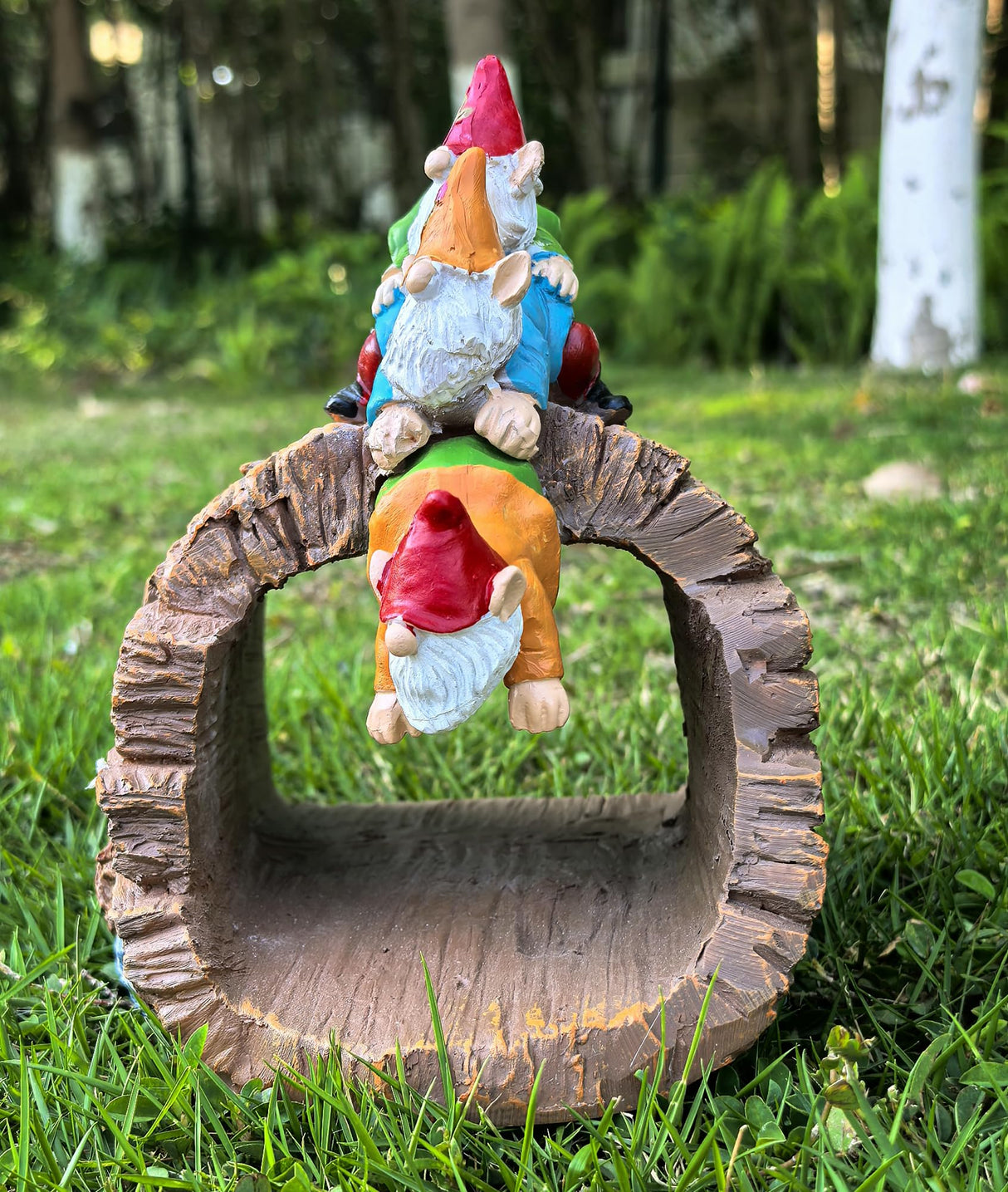 Ahbuohe Decorative Gutter Downspout Extensions Statue,3" x 4" Downspout Extension Sculpture,Gnomes Decorative Rain Gutter Downspout Extension Figurine Decor Sculpture for Lawn Yard