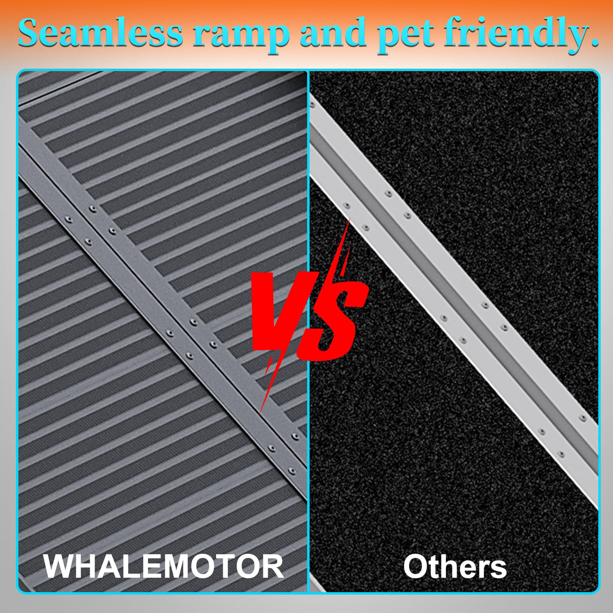 WHALEMOTOR Black Portable Wheelchair Ramp, 4FT No-sew Non-Slip Aluminum Wheelchair Ramp, Folding Portable Wheelchair Ramps for Home, Weight Capacity Up to 600 LBS