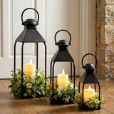 Decorative Metal Lanterns Indoor Outdoor, Set of 3 Outdoor Candle Holder