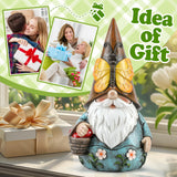 Wiresusan Outdoor Garden Gnome Statue, Butterfly Gnomes Decor Spring Butterfly Figurine, 7.3" Garden Gnomes Sculptures & Statues Outside Yard Lawn Patio Home Decoration, Nomes Gift
