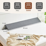 IFNOW Queen Size(60"x6"x10") Bed Wedge Pillow for Headboard, Mattress Gap Filler(0-8"), Bed Wedge for Gap Between Your Headboard and Mattress Dark Grey
