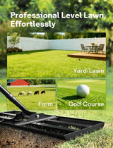 Lawn Leveling Rake 30" x 10", Heavy Duty Lawn Leveler with 78" Handle
