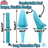 SHEWEE Flexi – The Original Female Urinal – Made in The UK – Reusable, Flexible & Portable Urination Device. Festival, Camping, Car, Hiking Essentials for Women. Stand to Pee Funnel – Aqua