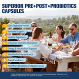 Totaria 5-in-1 Probiotic Prebiotic & Postbiotic for Women Men, 60 Billion CFU 24 Strains w/Digestive Enzymes, Prebiotic Fiber, Slippery Elm, Daily Complete Immune, Gut Health, 120 Day Supply