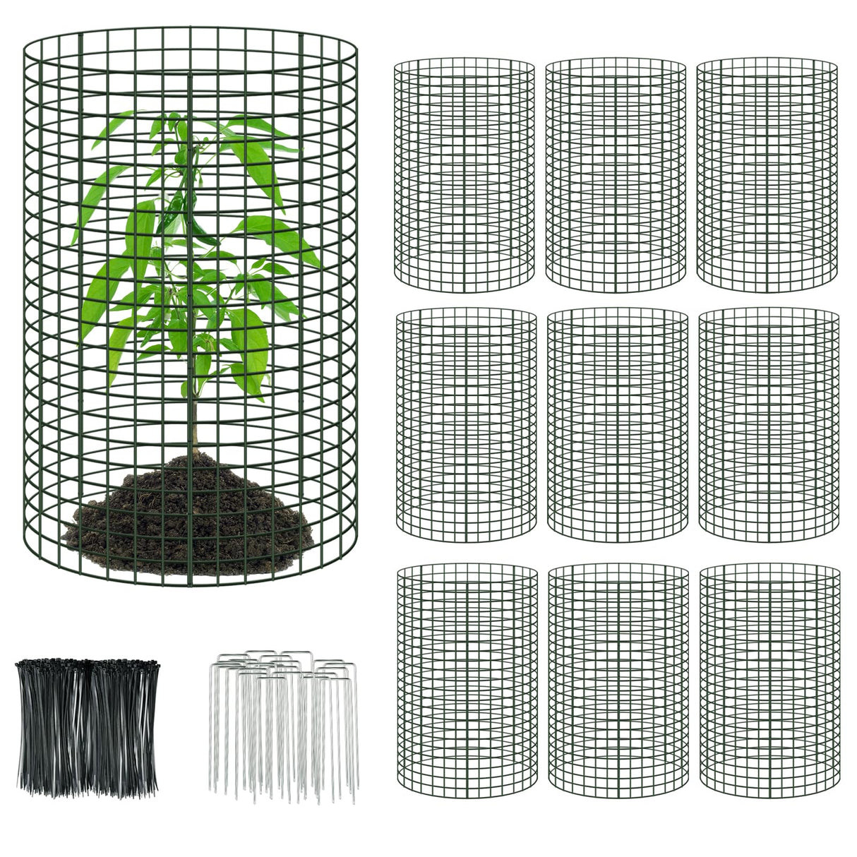 10Packs 24"x12"Plant Protectors from Animals,Plant Cages for Outdoor Plants