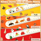 SANNIX 350Pcs Holiday Charm, Mixed Fall Thanksgiving Halloween Christmas Charms Jewelry Bangle Pendants for Bracelet Necklaces Earrings Making Supplies