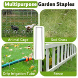 Heavy Duty 12 Inch Galvanized Landscape Staples Stakes, 50 Pack 8 Gauge