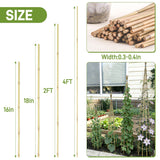 0.32”-0.4"/ 4 Feet Garden Stakes, Natural Bamboo Sticks Plant Stakes for Indoor and Outdoor Plants，Poles for Tomatoes, Beans, Potted Plants(50Pcs)