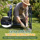 TITIUNCLE Garden Kneeler and Seat, Heavy Duty Anti-Tip Foldable Gardening Stool Bench Kneeler with Widened Thicken Kneeling Pad & Tool Bag, Gardening Gifts for Seniors, Gardeners, Women, Men, Fathers