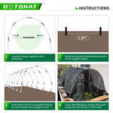 OOTONAT 8FT Garden Hoops Grow Tunnel Kit - Rust-Free Fiberglass Frame for Raised Beds, 36pcs - DIY Plant Support for Garden Netting, Row Covers, and Greenhouse Protection