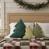 Christmas Decorations Plush Throw Pillows: Soft Green Velvet Christmas Tree Shaped Pillow, Cute Rustic Stuffed Cushion Xmas Decor Indoor for Kids Home Sofa Bed Couch Office Couch Living Room, Set of 3